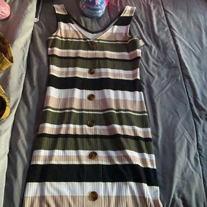 Green,black and cream long dress. New with tags.